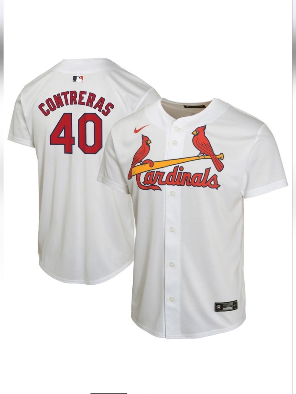 NWT Nike Youth St Louis Cardinals Wilson Contreras #40 Home Replica Jersey M, L